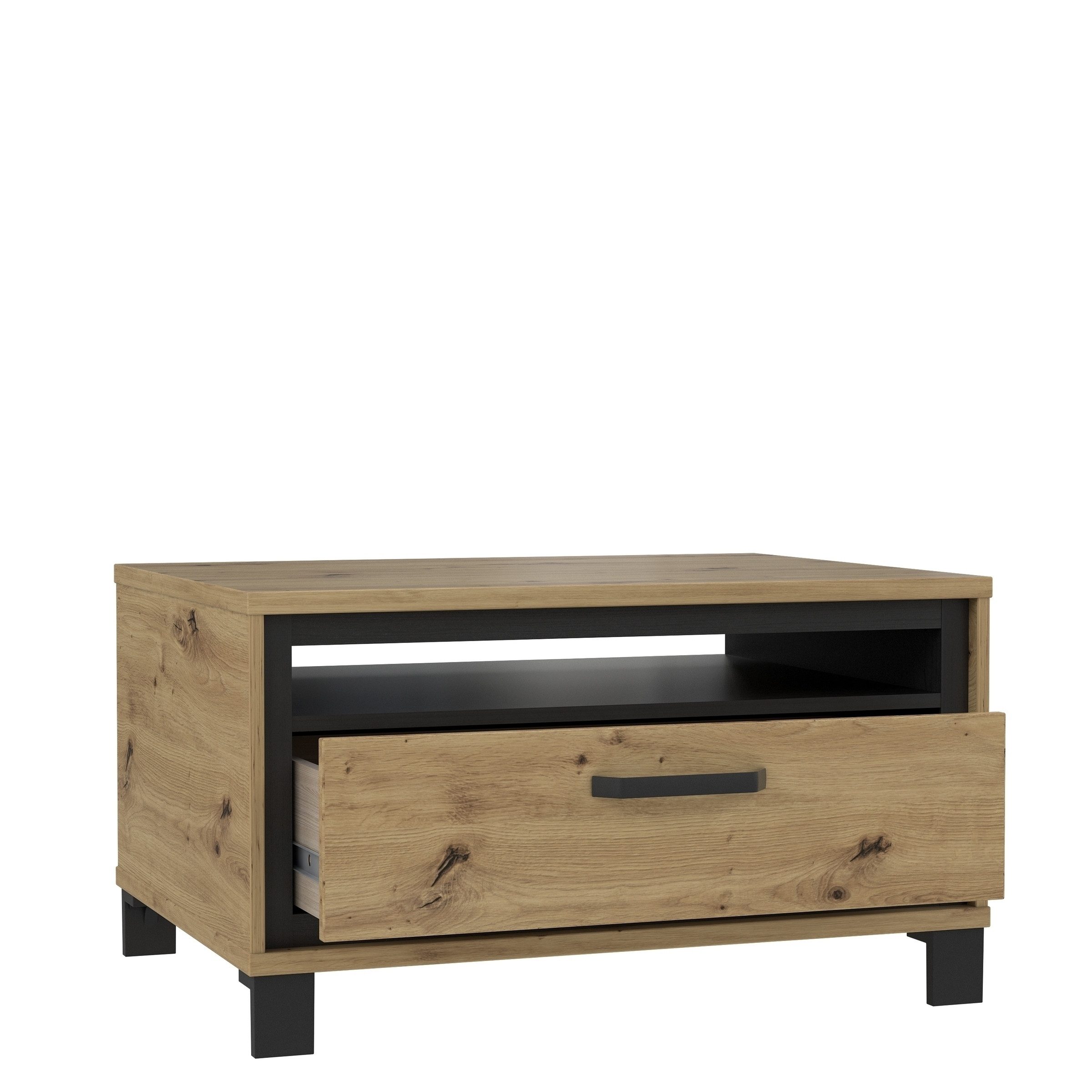 FORTE Couchtisch in Artisan Eiche / Schwarz Eiche - 80x44,8x60cm (BxHxT) günstig online kaufen
