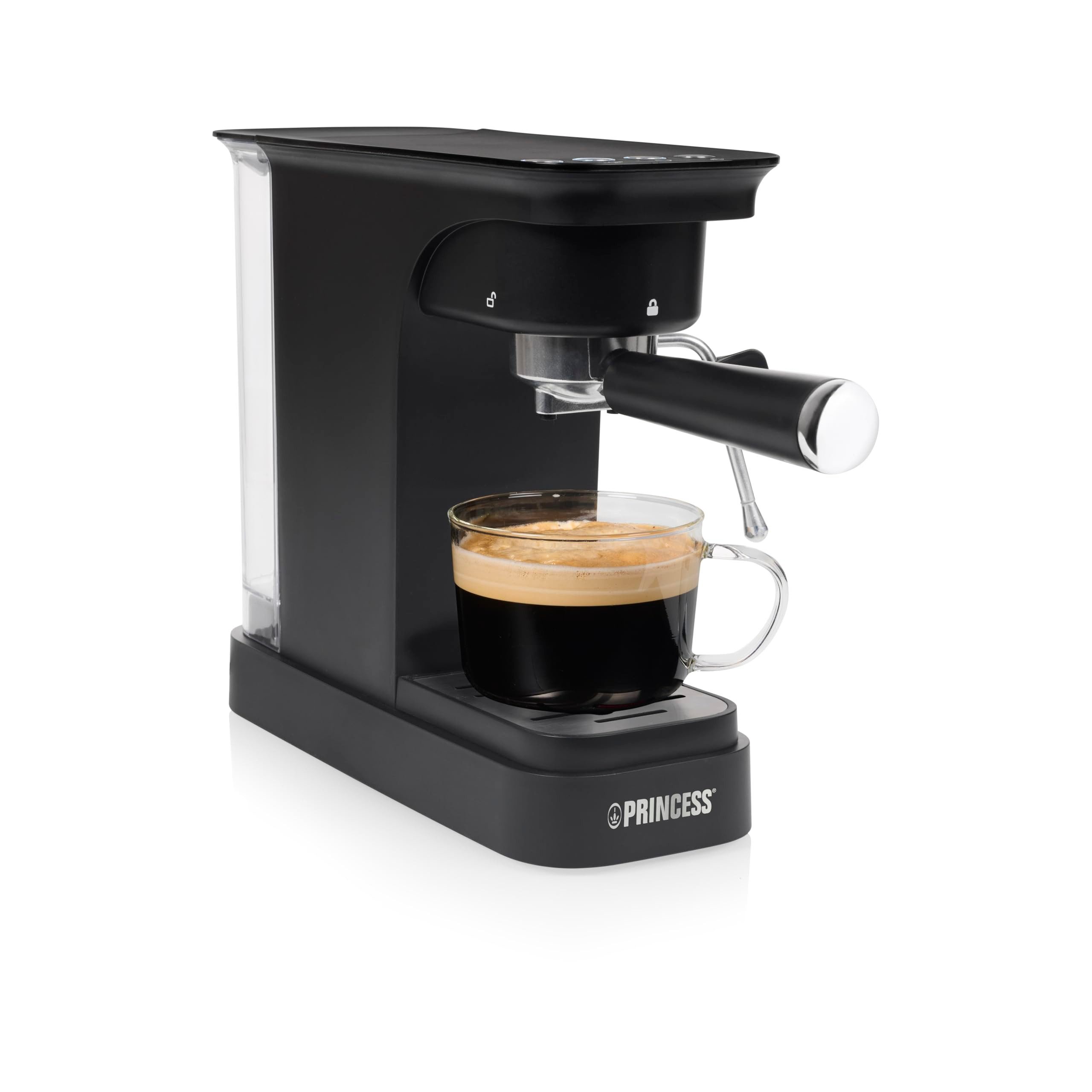 PRINCESS Filterkaffeemaschine 01.249421.01.001, 20 Bar Pumpdruck, Kompaktes Design, Für Kaffee & Pads
