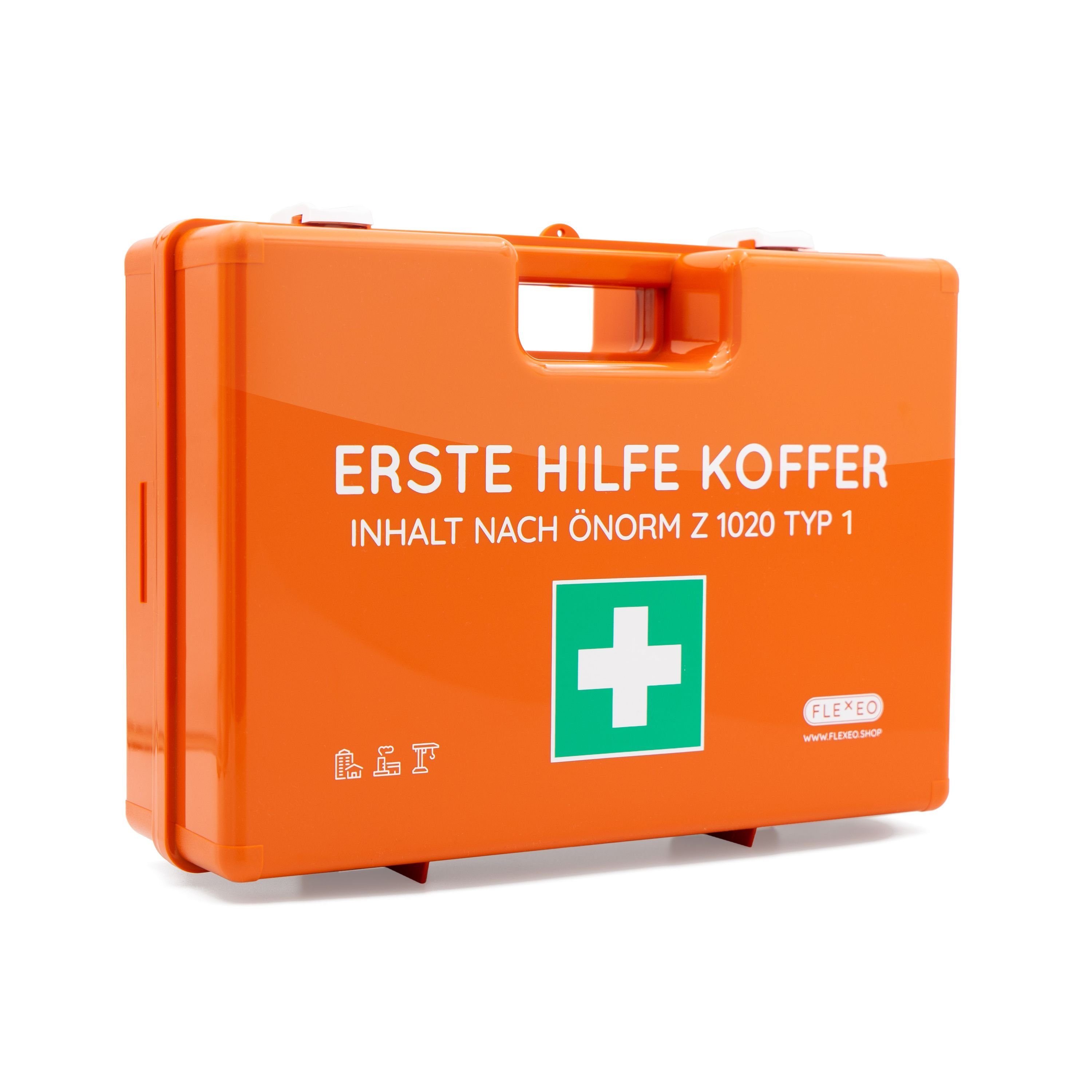 FLEXEO Erste-Hilfe-Koffer ÖNORM Z1020 Typ1, (1 St), Verbandkasten nach österreichischer Norm