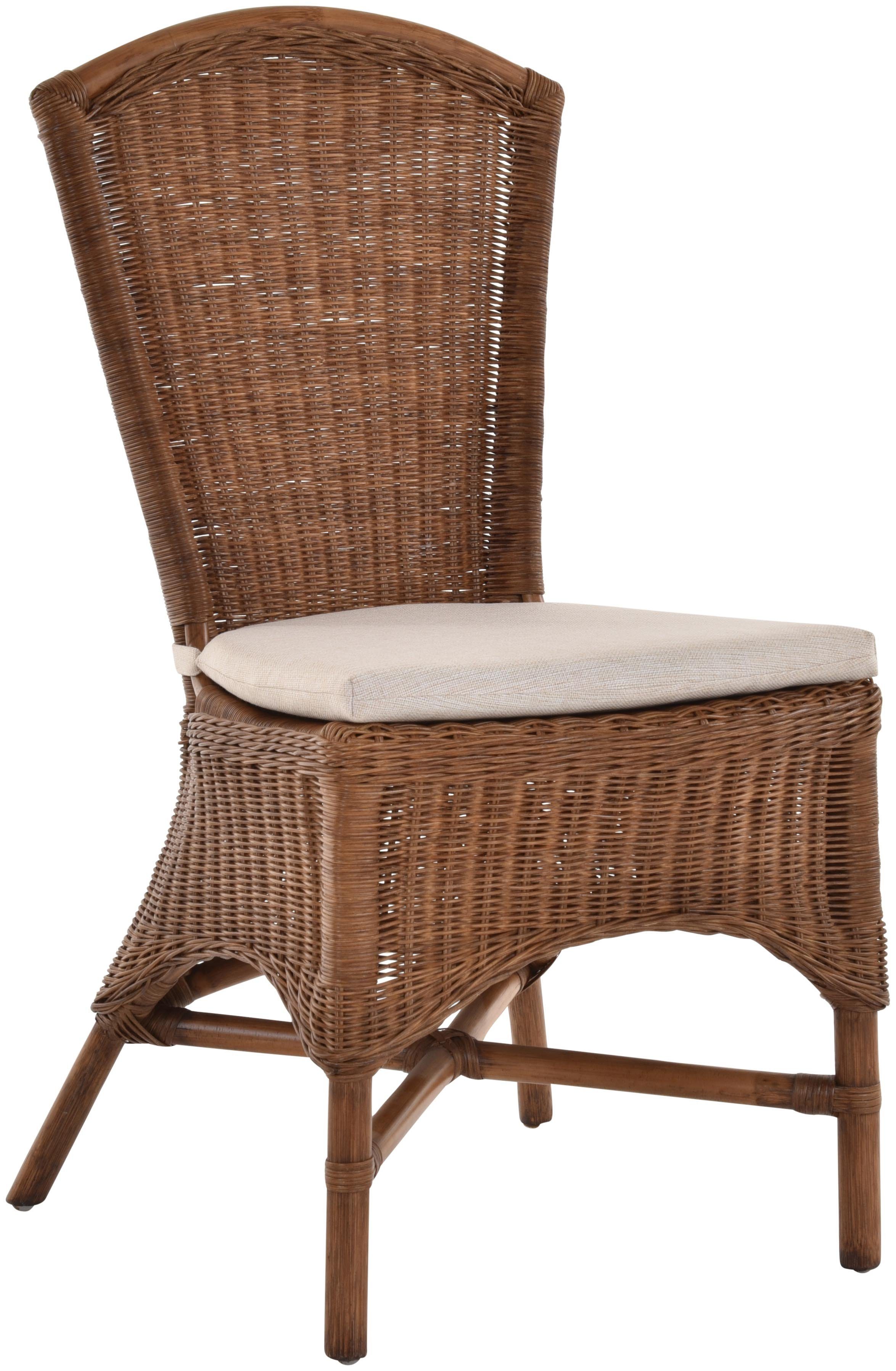 Hohe Esszimmerstuhl Küchenstuhl, Home Krines Esszimmerstuhl Rattanstuhl Esszimmer-Sessel Rückenlehne Rattan Hellbraun