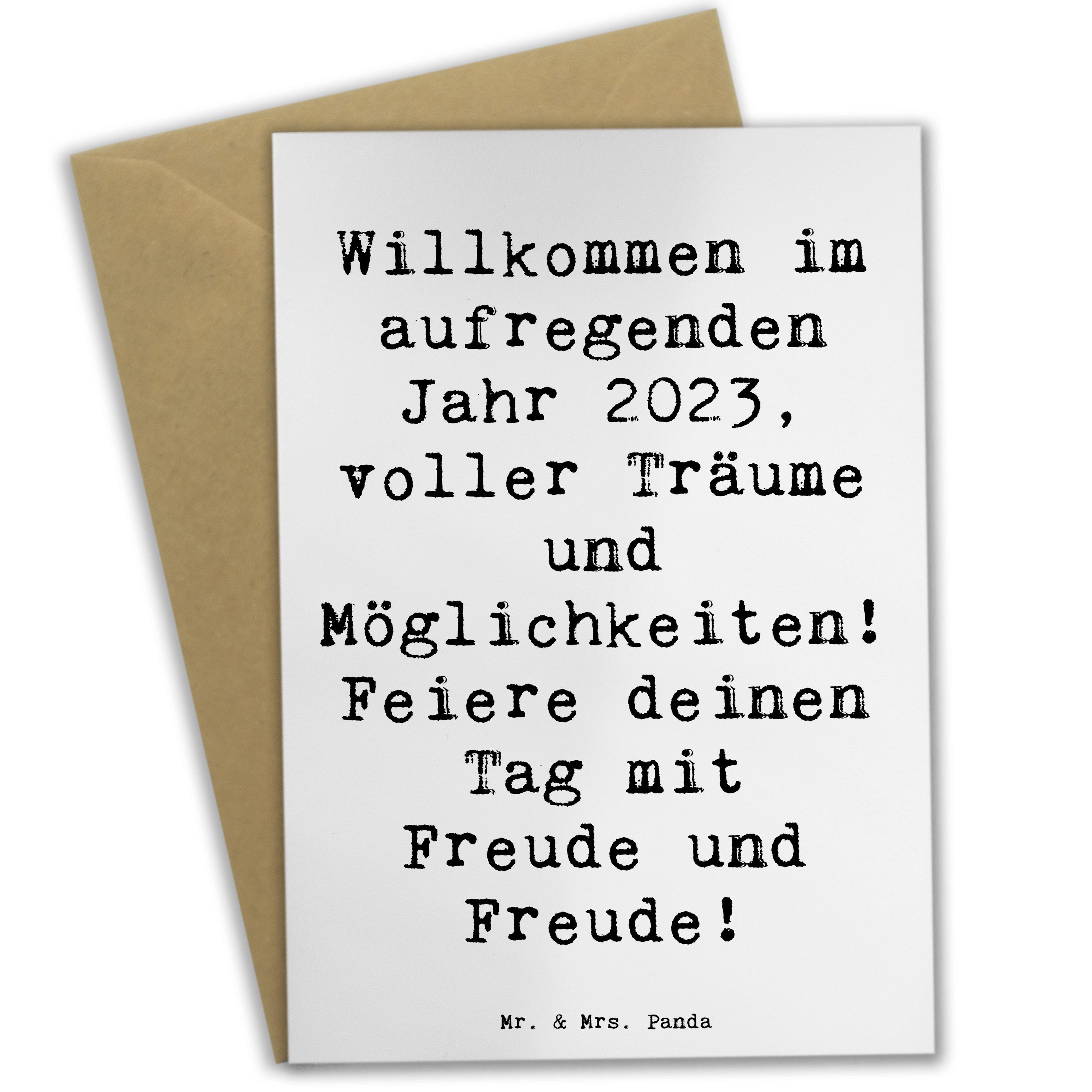 Grußkarte Spruch 2023 Geburtstag Freude - Weiß - Geschenk, positive Energien, M