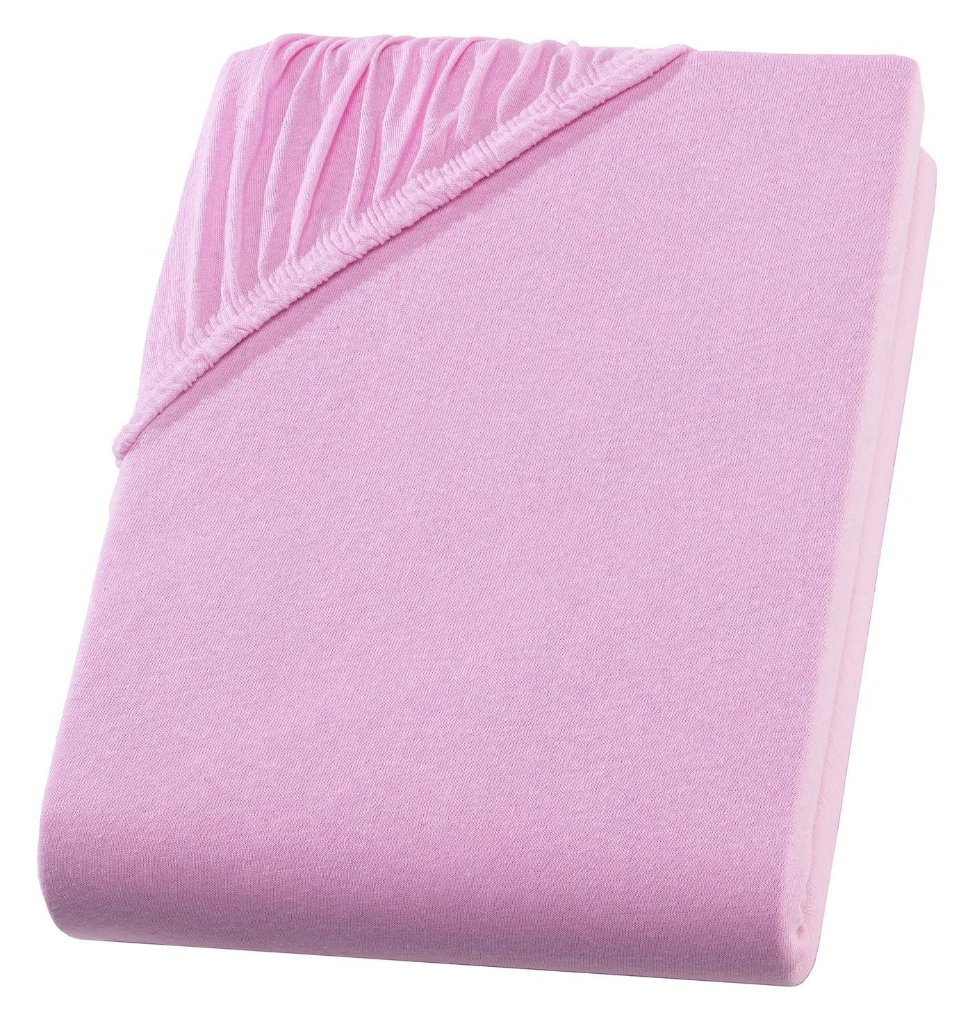 Carpe Sonno Spannbettlaken Jersey 90x200 100x200 120x200 140x200 160x200 180x200 200x200 70x140, Jersey, Gummizug: rundum, (1 Stück), Baumwoll Babybett Spannbettlaken 70x140 Baby Laken Rosa