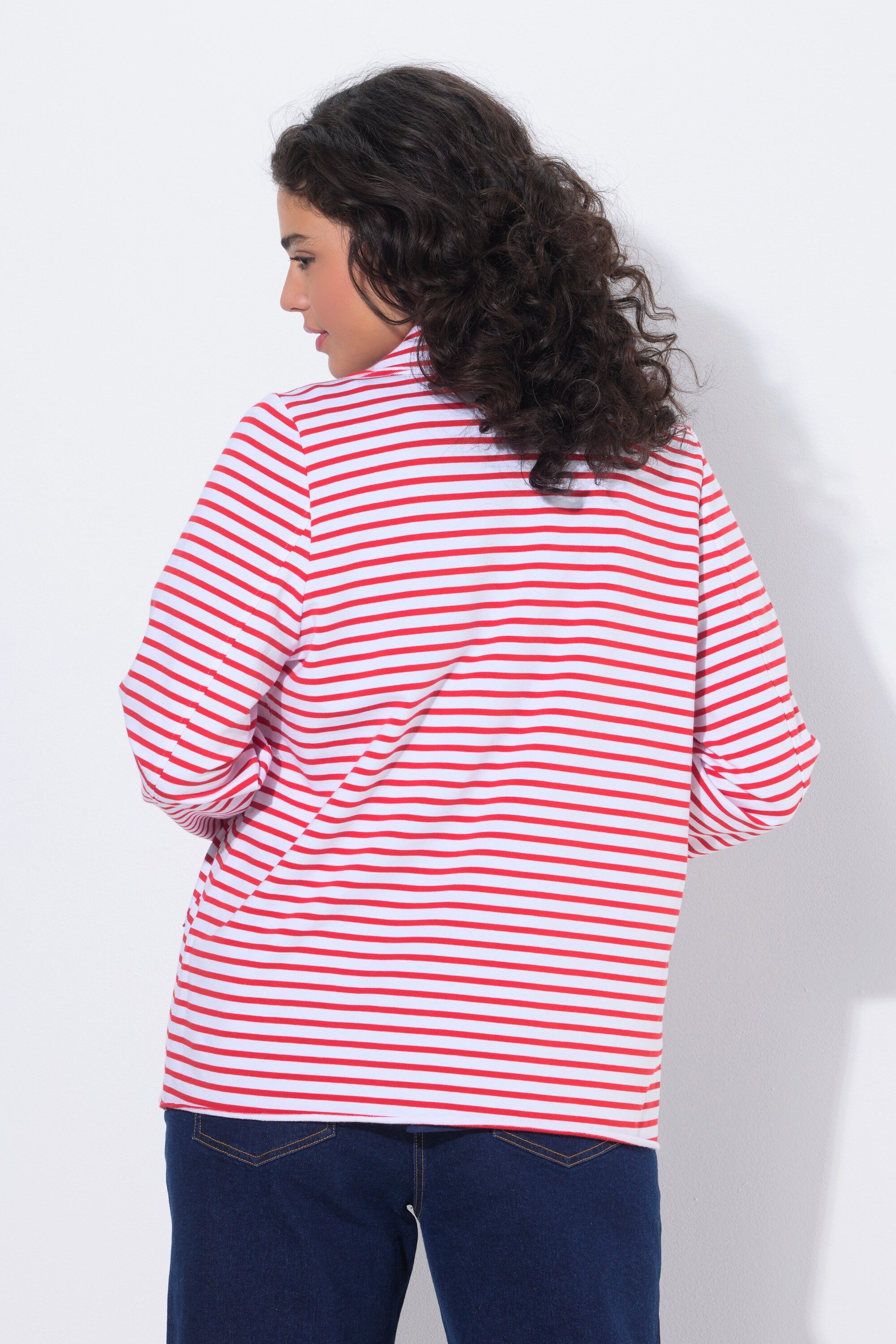 Ulla Popken Blusenblazer Jerseyblazer Rollkanten Reverskragen Langarm