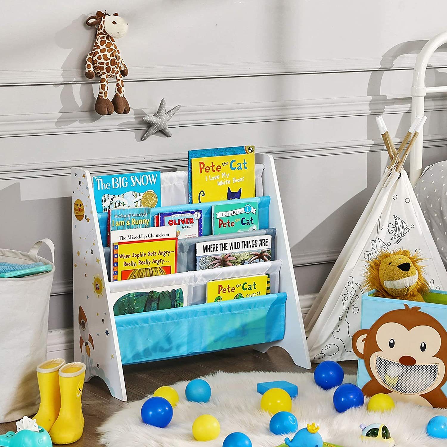 SONGMICS Bücherregal »GKR72WT«, Bücherregal für Kinder, Kinderzimmerregal,  Spielzeug-Organizer, weiß online kaufen | OTTO
