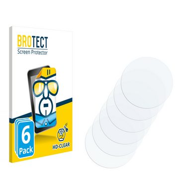 BROTECT Schutzfolie für walkbee Smartwatch 1.3" (rund), Displayschutzfolie, 6 Stück, Folie klar