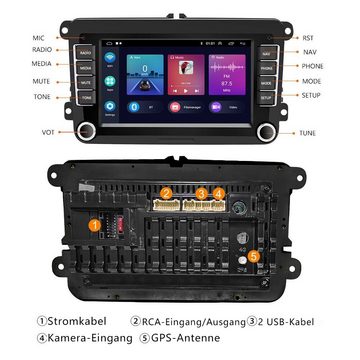 Hikity Autoradio Android GPS Navi für VW GOLF 5 6 Plus Passat Touran Polo Autoradio (2+64GB, Passat B6, Tiguan Autoradio)