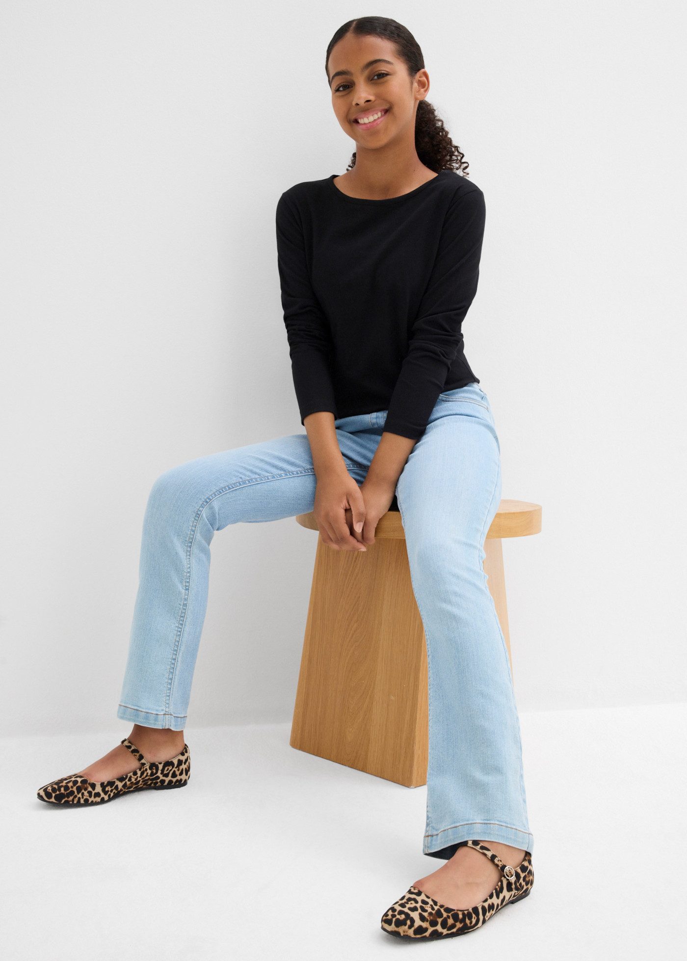 bonprix Schlupfjeans (Packung) für Mädchen, im praktischen 2er Pack, mit Schlupfform, Slim Fit – Bild 5 von 5