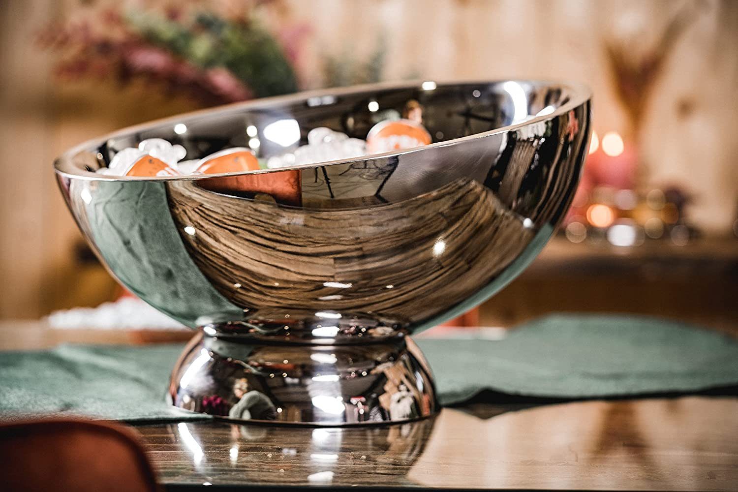 MichaelNoll Wein- und Sektkühler Champagnerkühler doppelwandig Flaschenkühler Edelstahl Silber - 43 cm