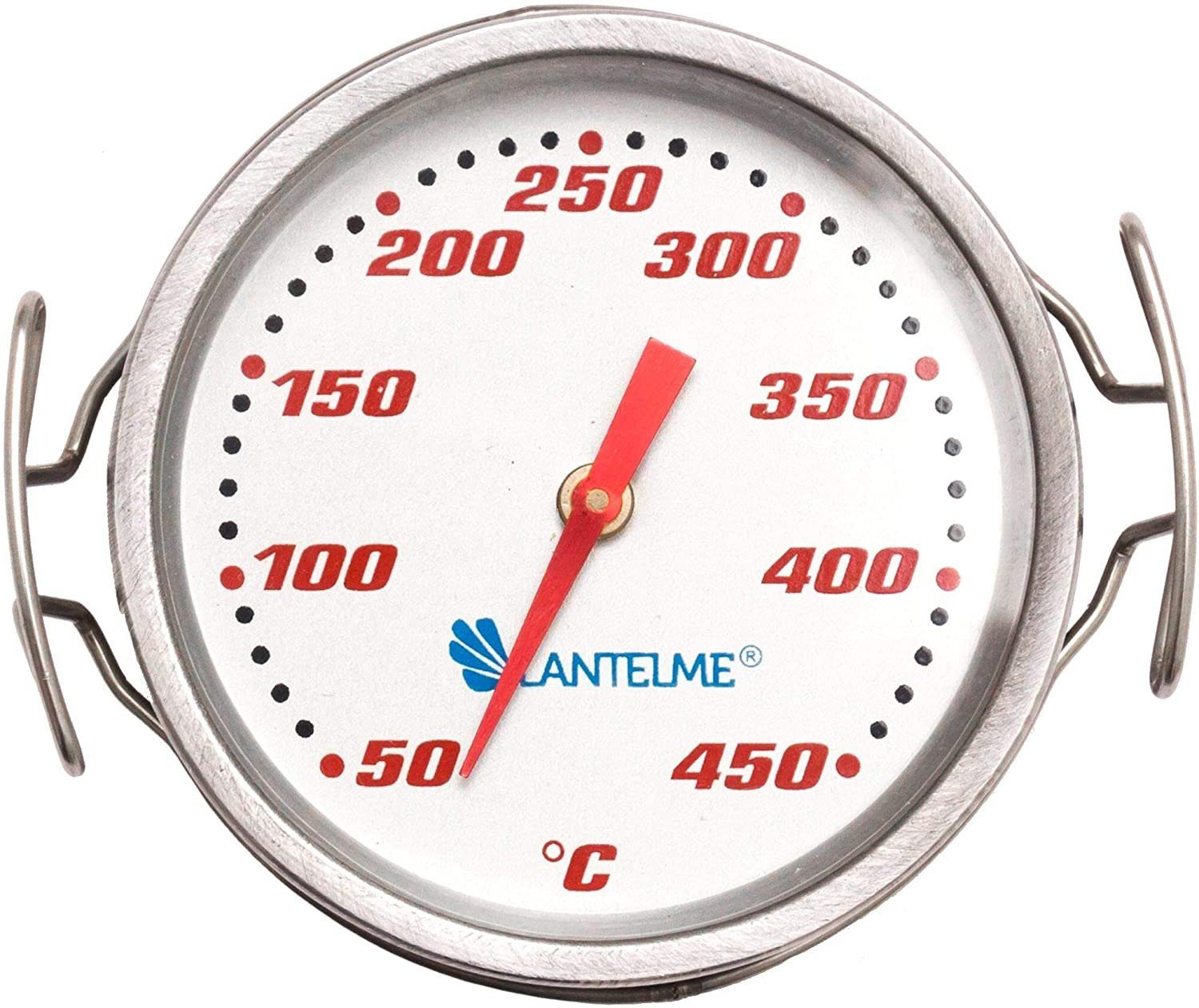 Lantelme Grillthermometer Grillrostthermometer Grillgitter Grillraum Grill Thermometer, 1-tlg., Thermometer mit Haltebügel, bis 450 Grad Celsius