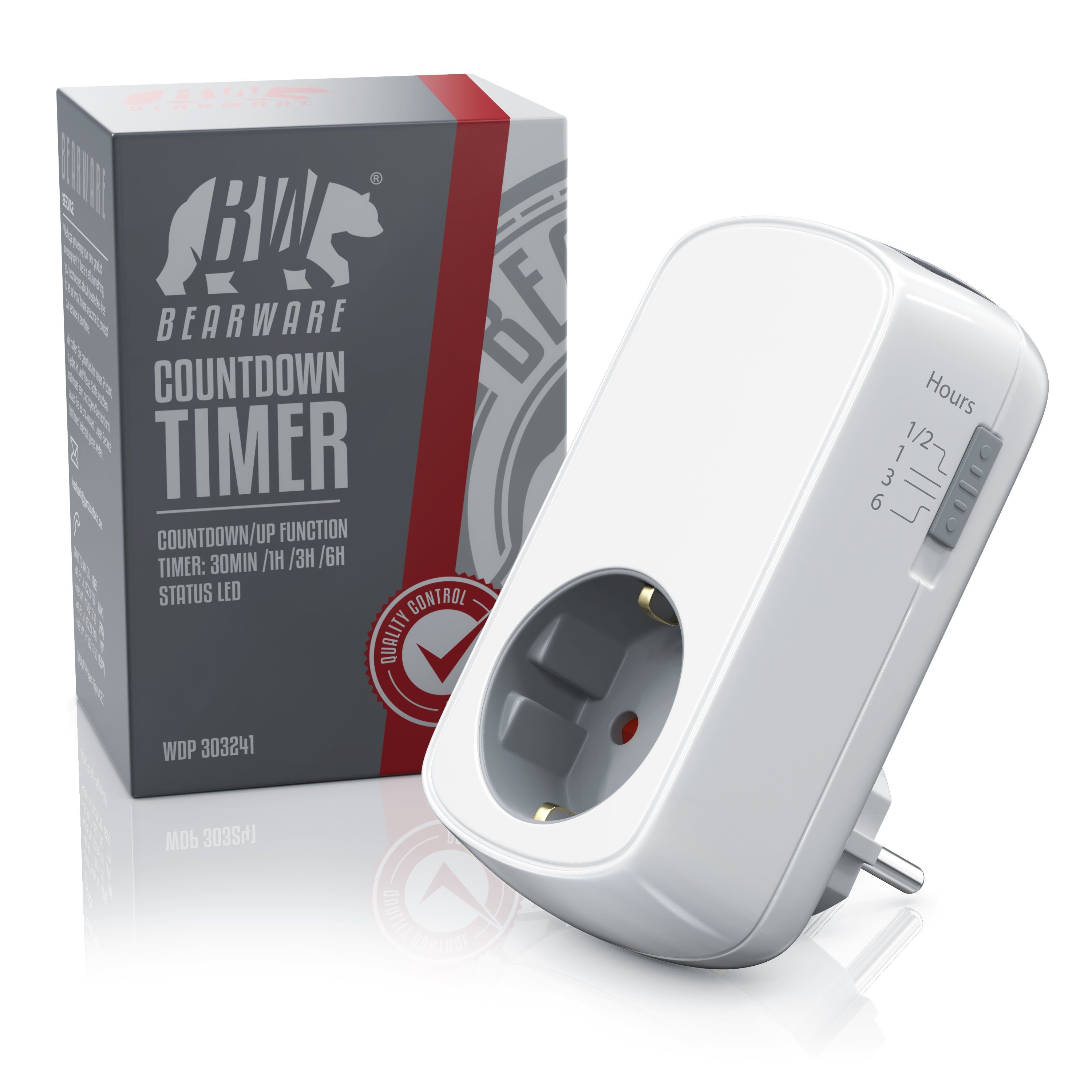 CSL Tageszeitschaltuhr, mechanisch, 1-St., Countdown Timer, Zeitschalter, Kindersicherung, Countup Timer