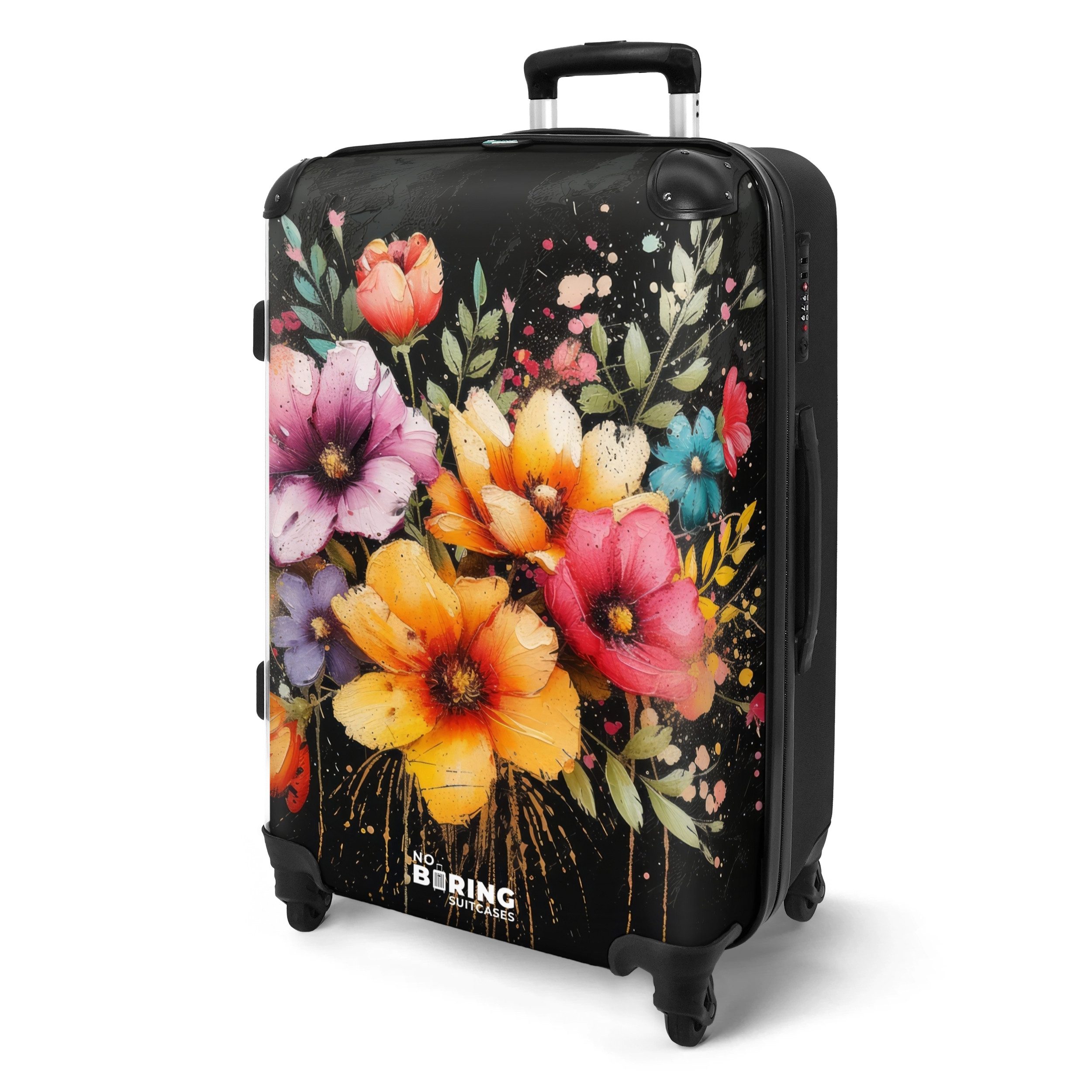 NoBoringSuitcases.com© Hartschalen-Trolley Blumen im Graffiti-Stil 67 günstig online kaufen