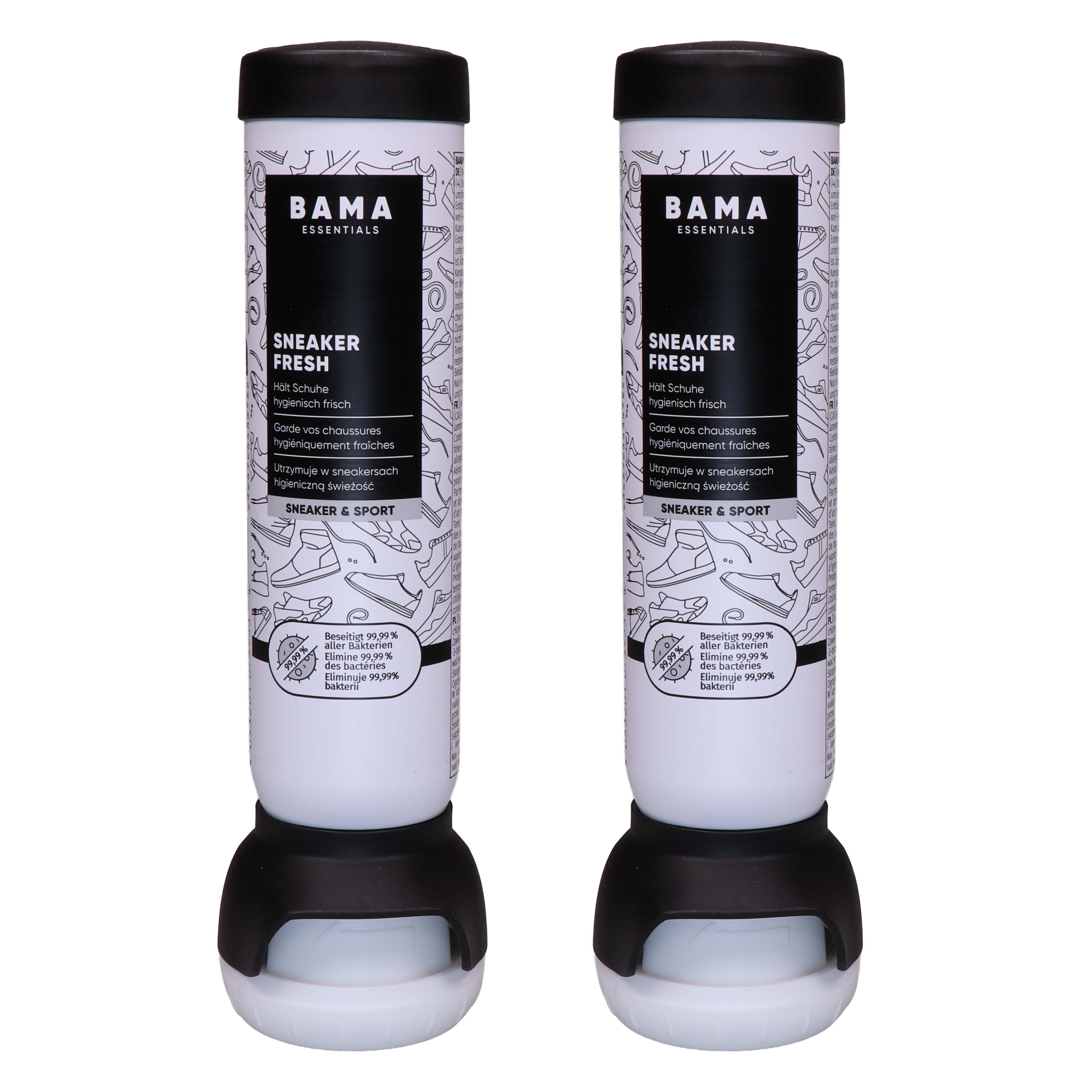 BAMA Group Schuhdeo 2 Dosen Bama Sneaker Fresh 100ml – Antibakterielles Deo (Spar-Set, Schuhspray für Sport-, Arbeits- und Freizeitschuhe), hygienische, antibakterielle Frische