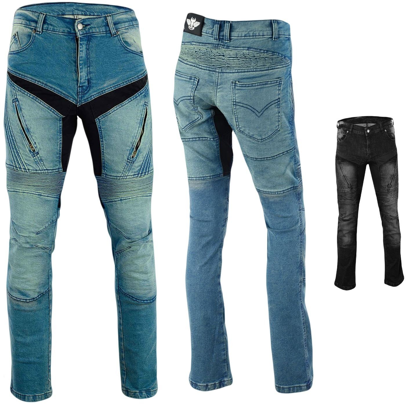 BULLDT Motorradhose JEANS-010 Damen (mit 4 abnehmbaren Protektoren) BULLDT Damen Jeans Gefüttert mit Aramid-Stoff