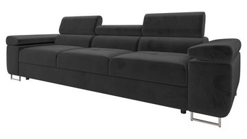 MIRJAN24 Sofa Torezio 3, Einstellbare Kopfstützen, 263x102x70-90 cm