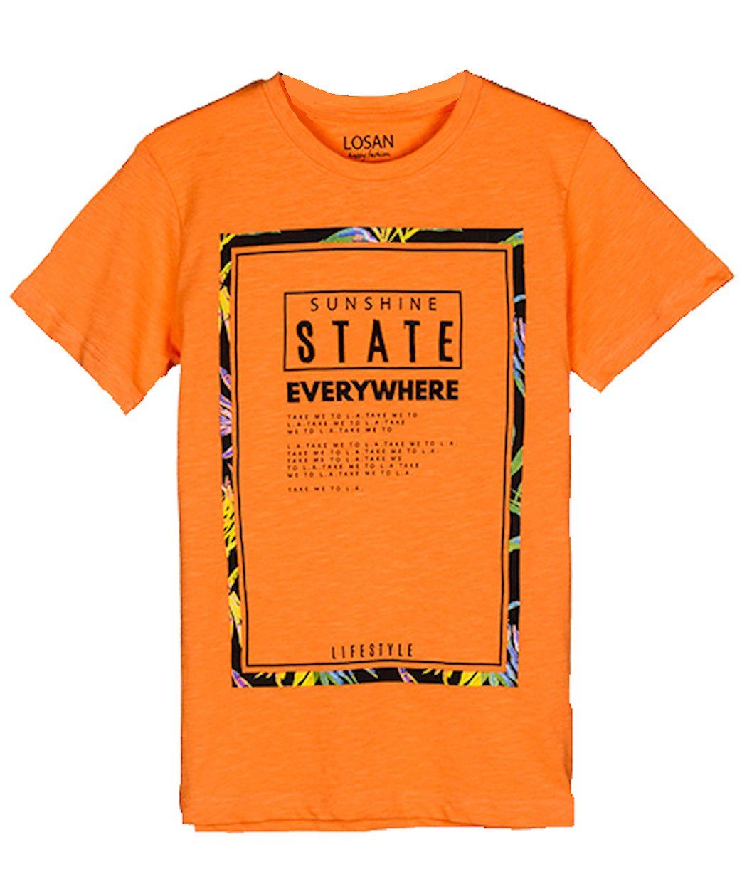 T-Shirt Losan (1-tlg) LOSAN Sunshine State T-Shirt everywhere orange Jungen