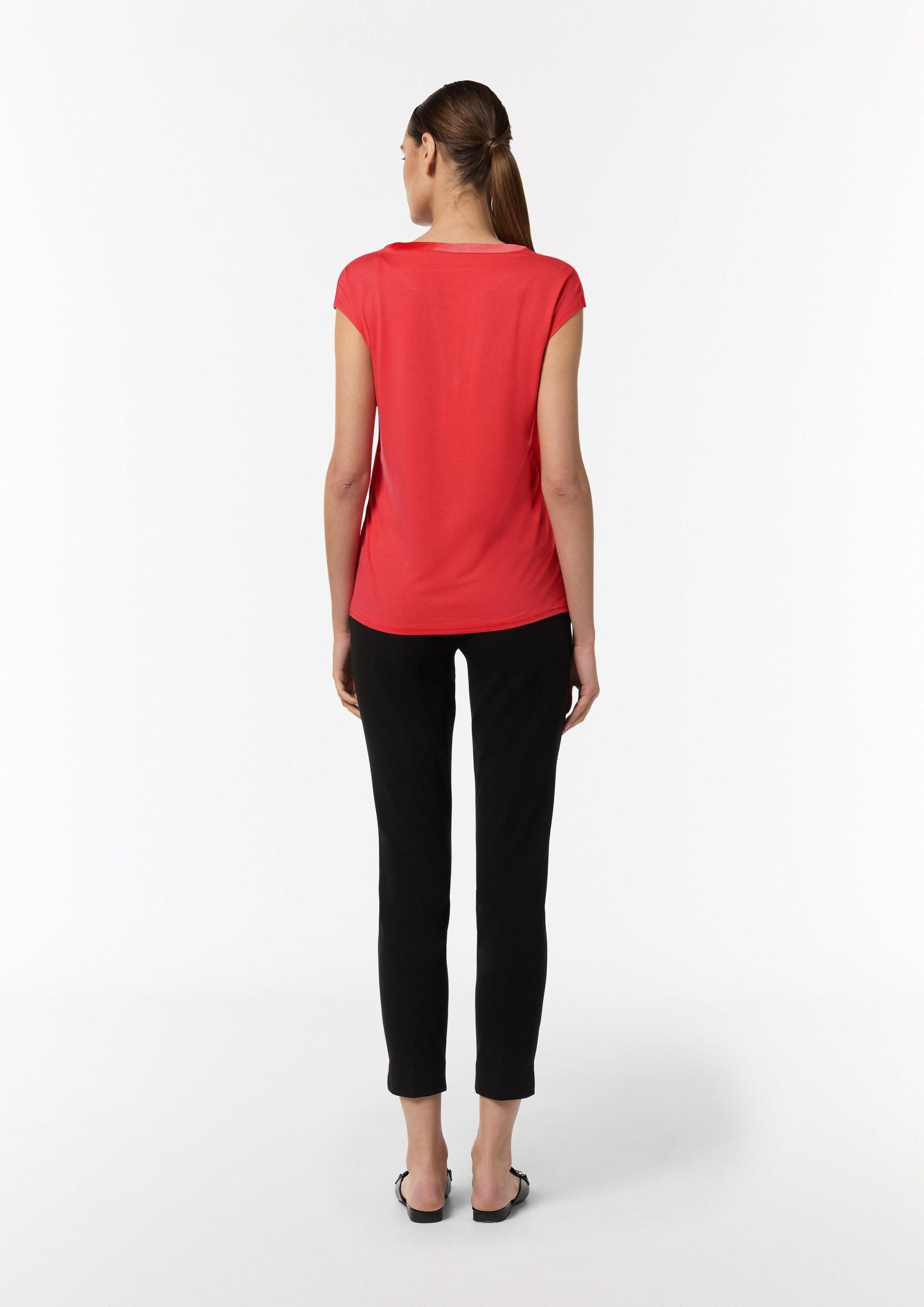 comma Kurzarmshirt T-Shirt T-Shirt mit Tunika-Ausschnitt