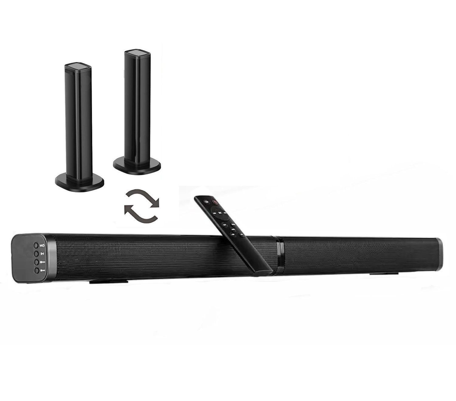 Forrlite Soundbar, Teilbare 2-in-1 Soundbar, mit Bluetooth-Verbindung Speaker Soundbar (Bluetooth Speaker Soundbar Stereo)