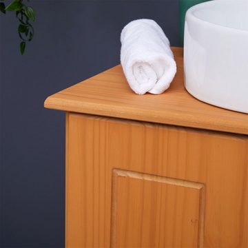 IDIMEX Waschbeckenschrank COLMAR Waschbecken Unterschrank Waschtischunterschrank 2 Fächer gebeizt/gewac
