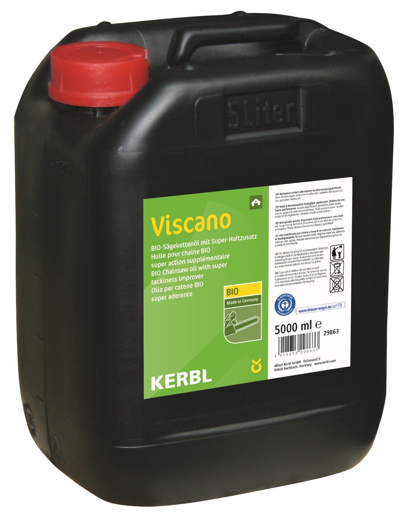 Multifunktionsöl KERBL Bio-Sägekettenöl Viscano Inhalt 5 Liter, umweltfreundlich