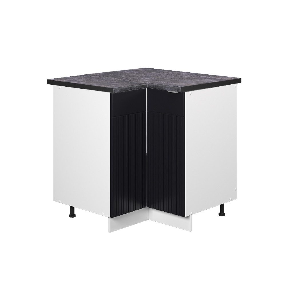 Vicco Eckunterschrank Fame-Line, Schwarz gestreift/Weiß, 80.5 günstig online kaufen
