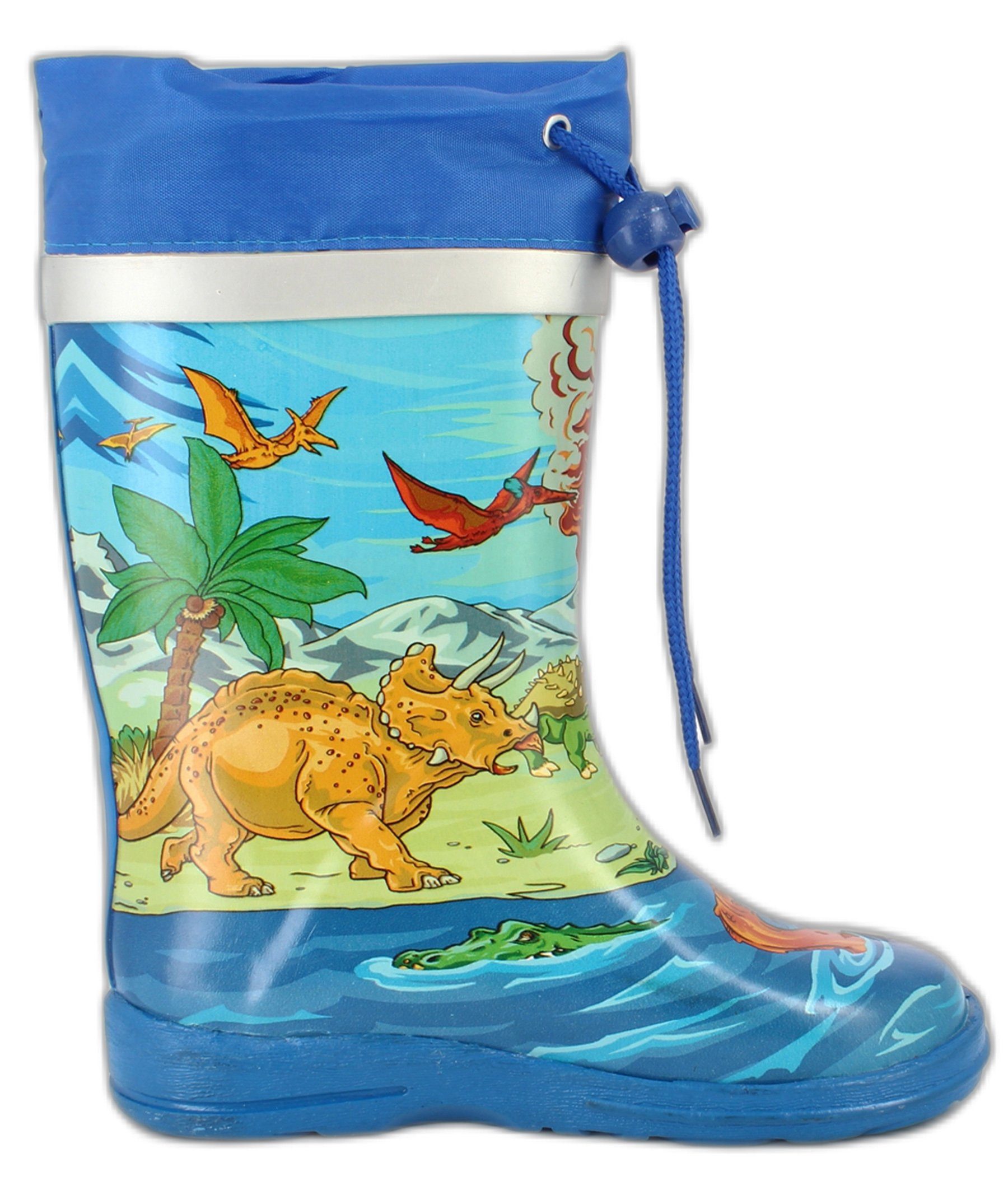 Beck Gummistiefel Dinos Gummistiefel (wasserdichter, schmaler Stiefel, für trockene Füße bei Regen und Matschwetter) herausnehmbare Innensohle, weicher flexibler Naturkautschuk
