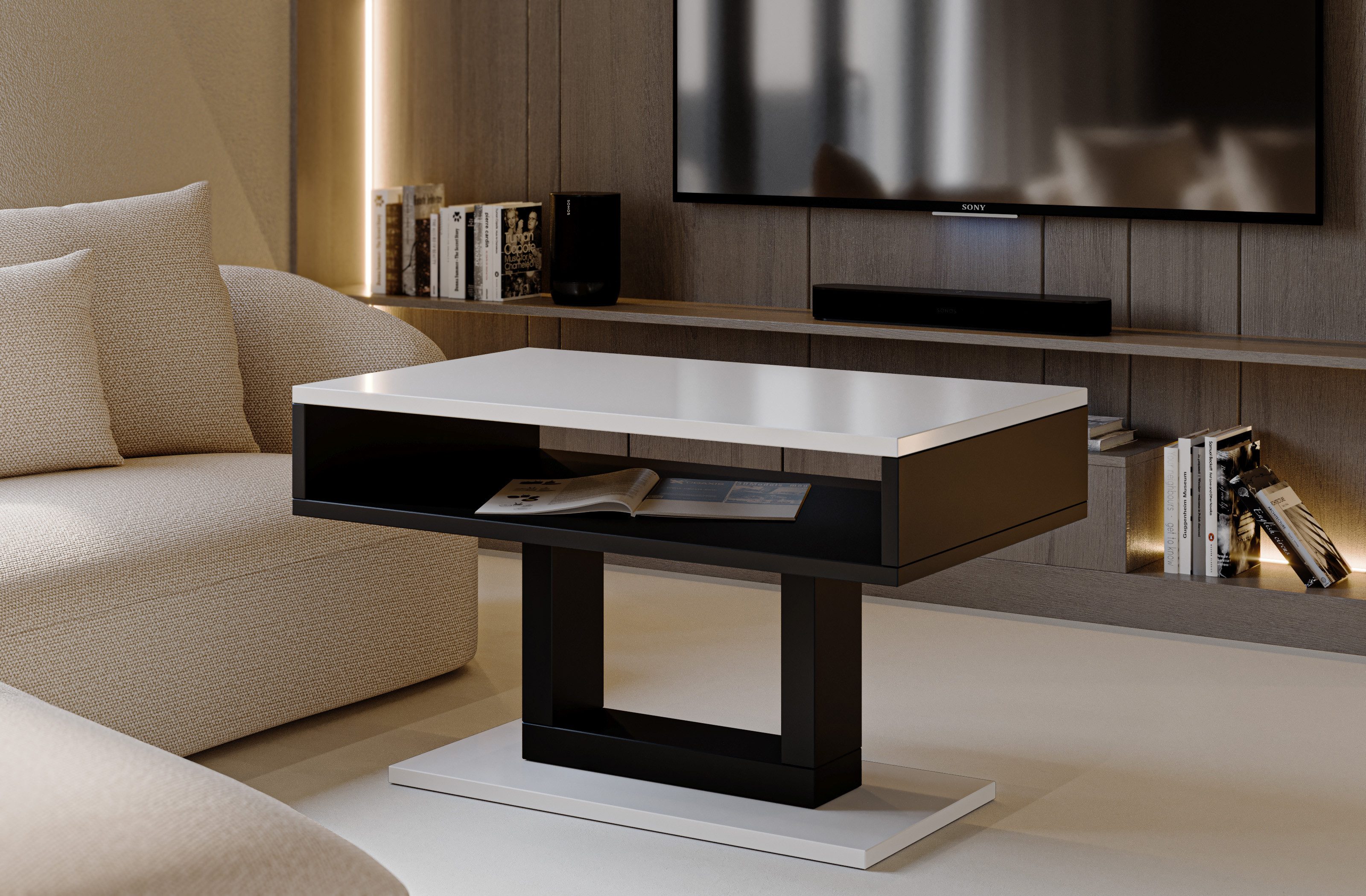 Endo-Moebel Couchtisch Tilo 100/60/58 cm Ablagefach günstig online kaufen