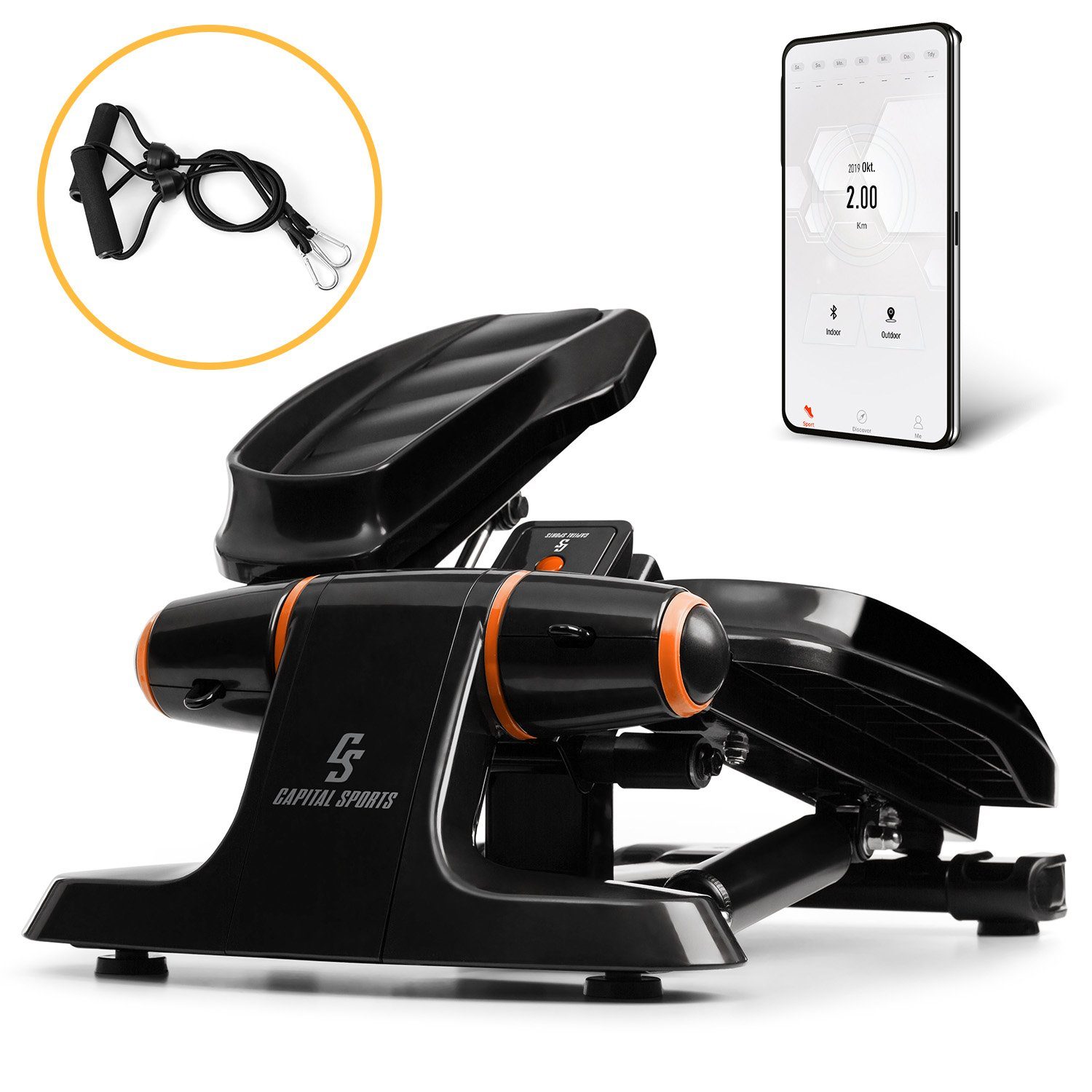 Capital Sports Heimtrainer Galaxy Step (Set), mit der App verbindbar