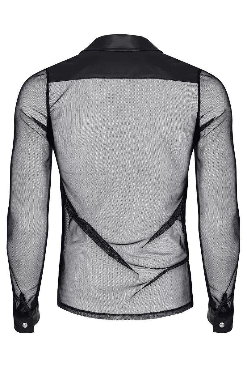 Regnes Fetish Planet Langarmhemd Herren-Hemd in schwarz - M