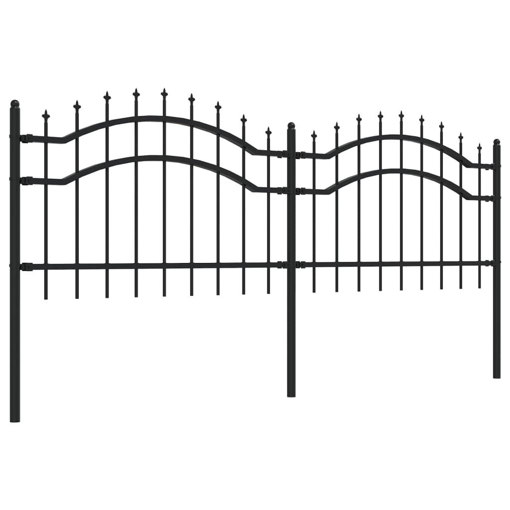 vidaXL Gartenzaun Gartenzaun mit Speerspitzen Schwarz günstig online kaufen