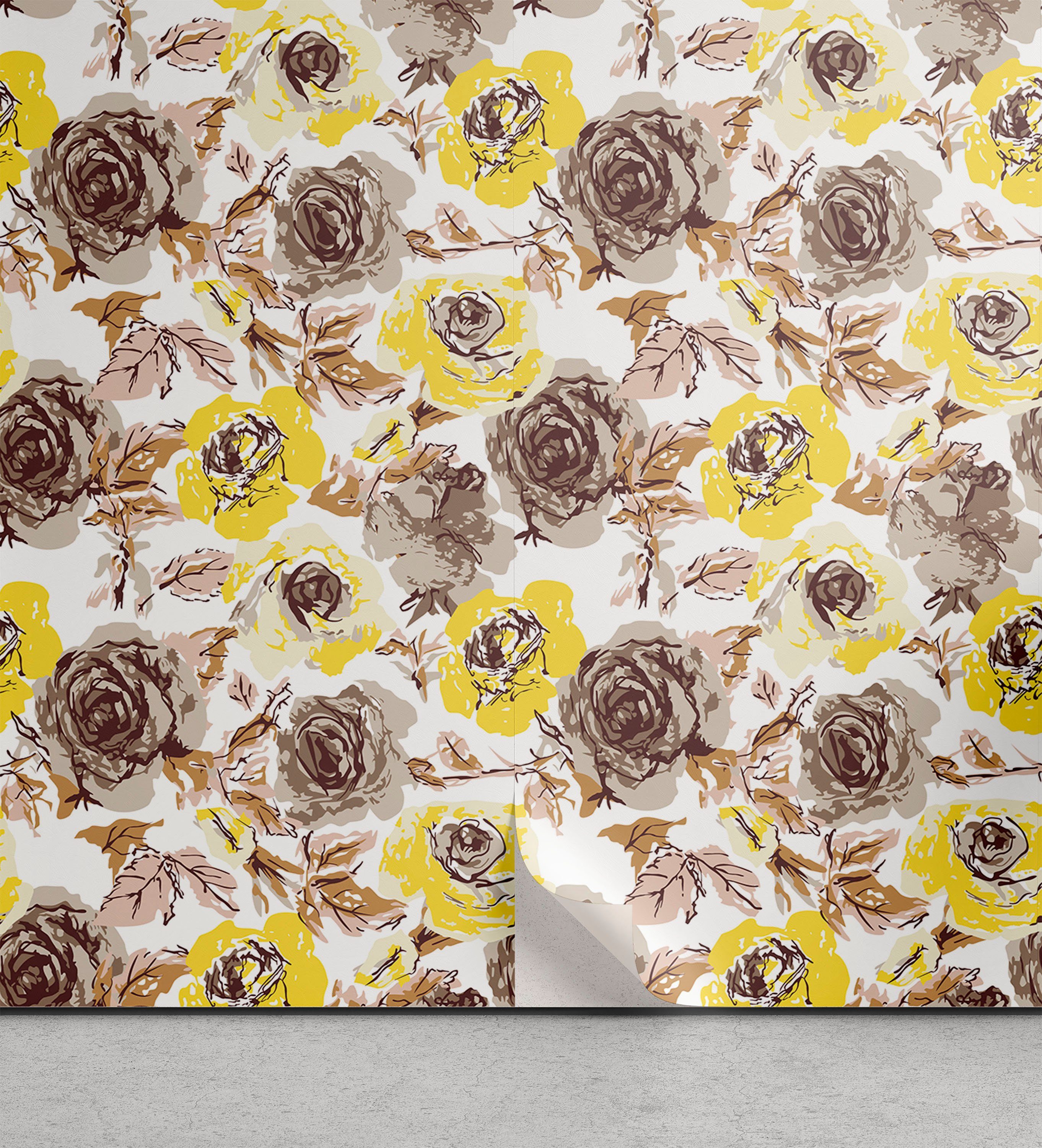 Rosen selbstklebendes Vinyltapete Wohnzimmer Abakuhaus Grungy Küchenakzent, Jahrgang Romantische