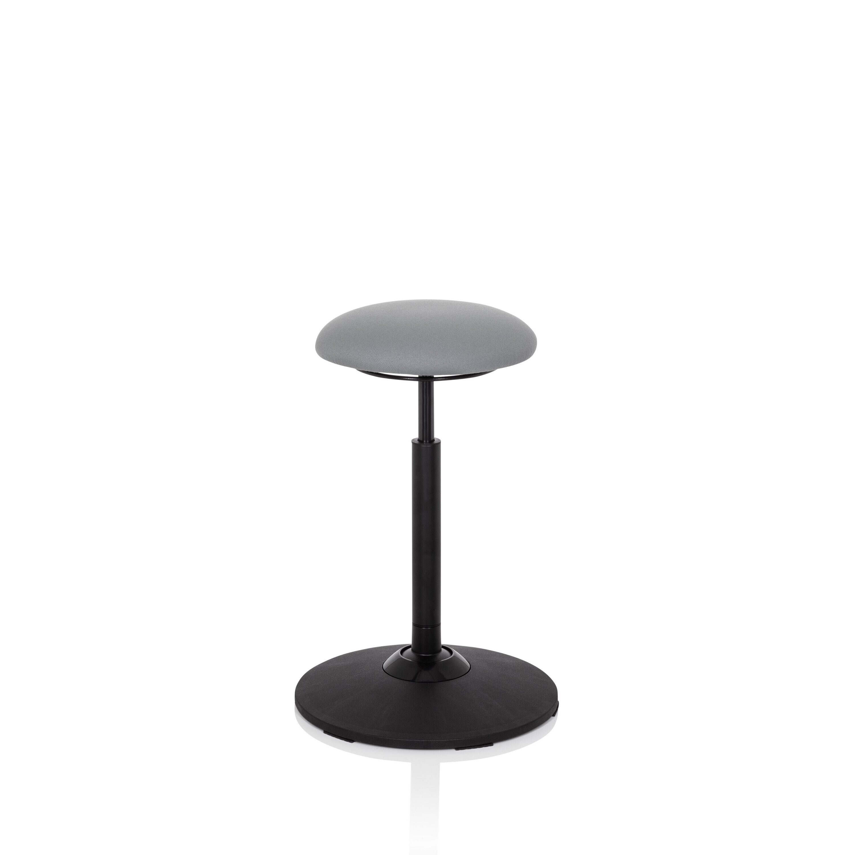 hjh OFFICE Stehhilfe BALANCE SIT Arbeitshocker Stoff Höhe 86.0 cm, Fitness-Hocker höhenverstellbar, bewegliche Sitzfläche