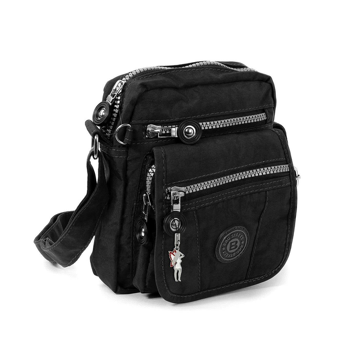 BAG STREET Umhängetasche Bag Street Damen Herren Umhängetasche (Umhängetasche), Damen, Herren Umhängetasche Nylon, schwarz ca. 15cm x ca. 18cm