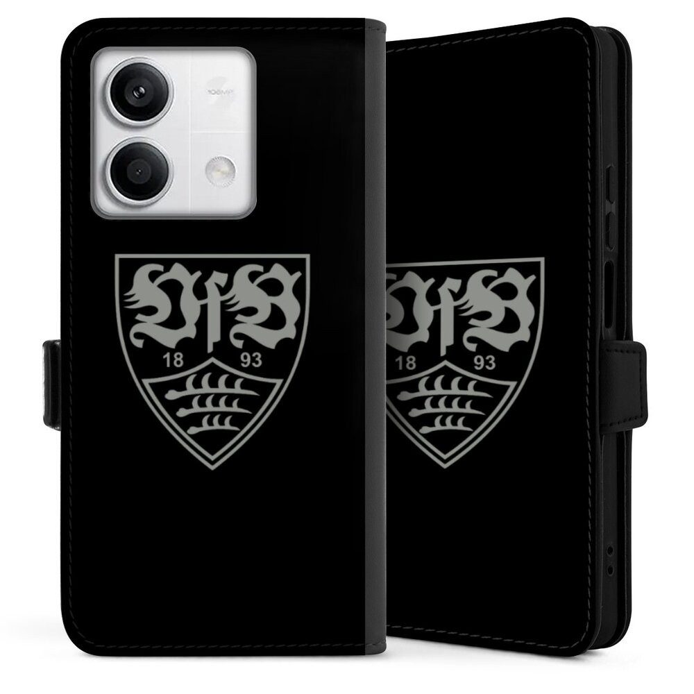 DeinDesign Handyhülle Offizielles Lizenzprodukt VfB Stuttgart VfB Stuttgart schwarz, Xiaomi Redmi Note 13 5G Hülle Handy Flip Case Wallet Cover