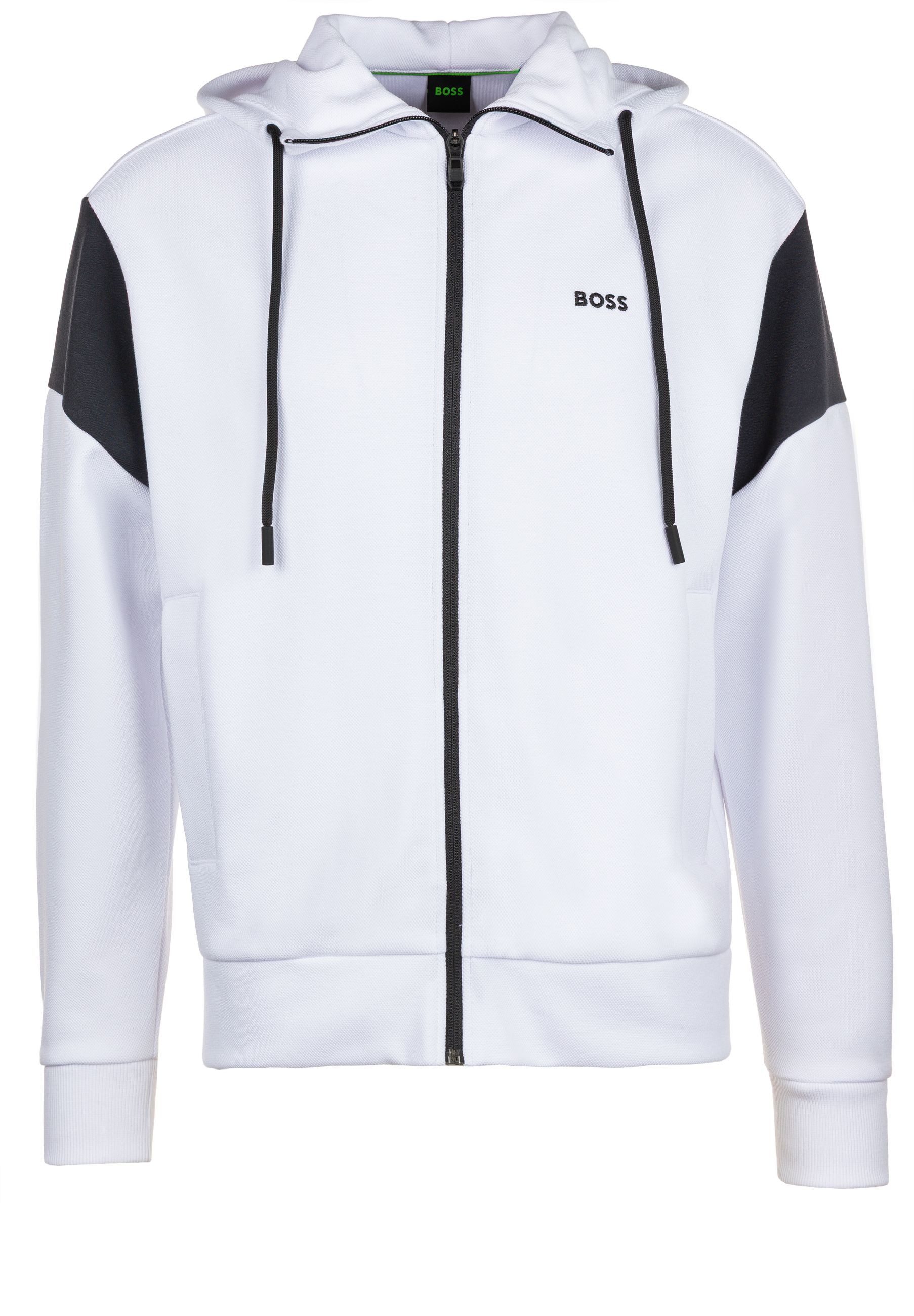 BOSS GREEN Sweatjacke aus Spacer-Piqué mit Kapuze (1-tlg)