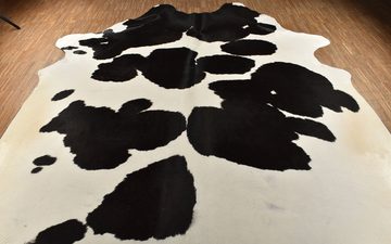 Fellteppich Kuhfell Rinderfell Teppich schwarz weiß ca. 220 x 180 cm, KUHFELL online & NOMAD