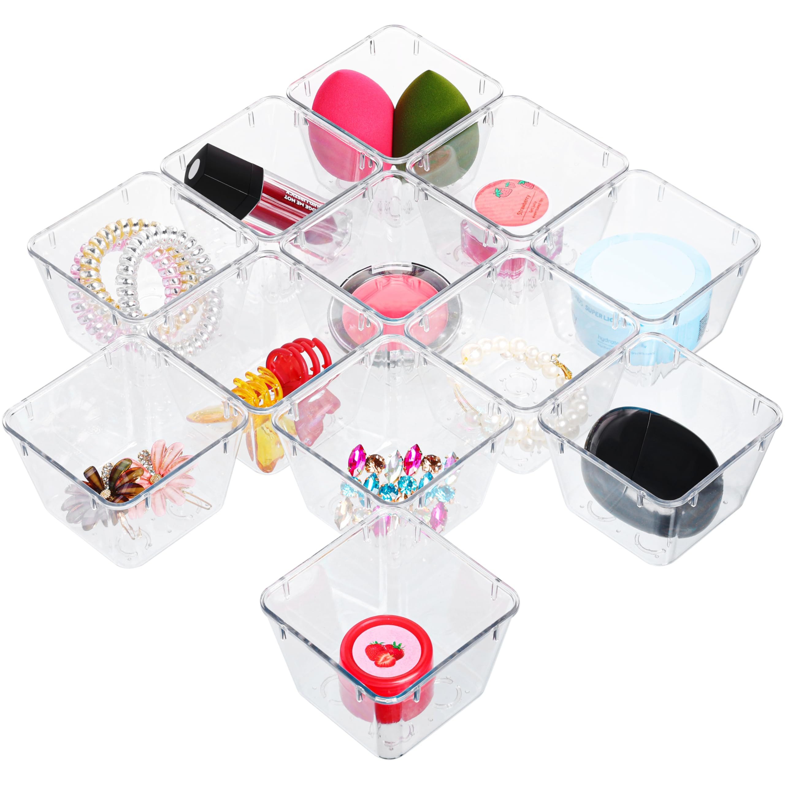 Badorganizer BELLE VOUS 12-teiliger Schubladen Organizer aus Kunststoff -