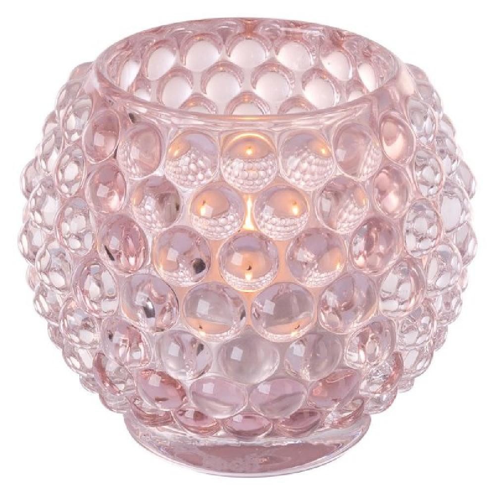 Fink Kerzenhalter Teelichthalter Dots Glas Rosa günstig online kaufen