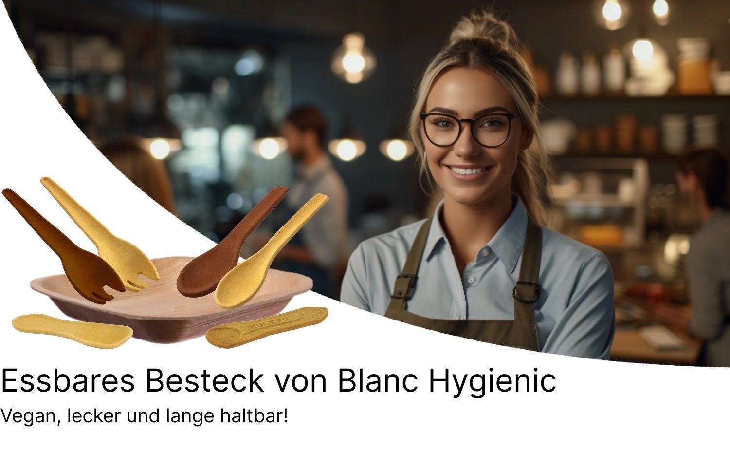 Hygienic kakao Blanc Einweggeschirr-Set,