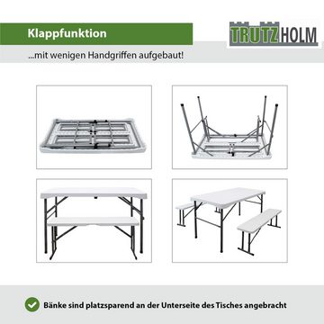 TRUTZHOLM Bierzeltgarnitur Bierzeltgarnitur 3-tlg. Länge 107 cm Festzeltgarnitur Gartenmöbel Set, (1x Produkt / 2x Produkt, 3-tlg)