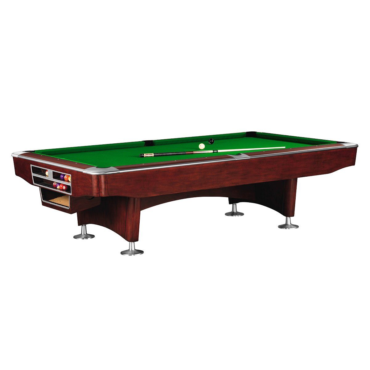Billiard-Royal Billardtisch Gladiator 8ft. Mahagoni, (Hochwertige und massive Ausführung in beliebter Billiard-Royal® Qualität), Spielfläche aus 3-teiliger Naturschieferplatte