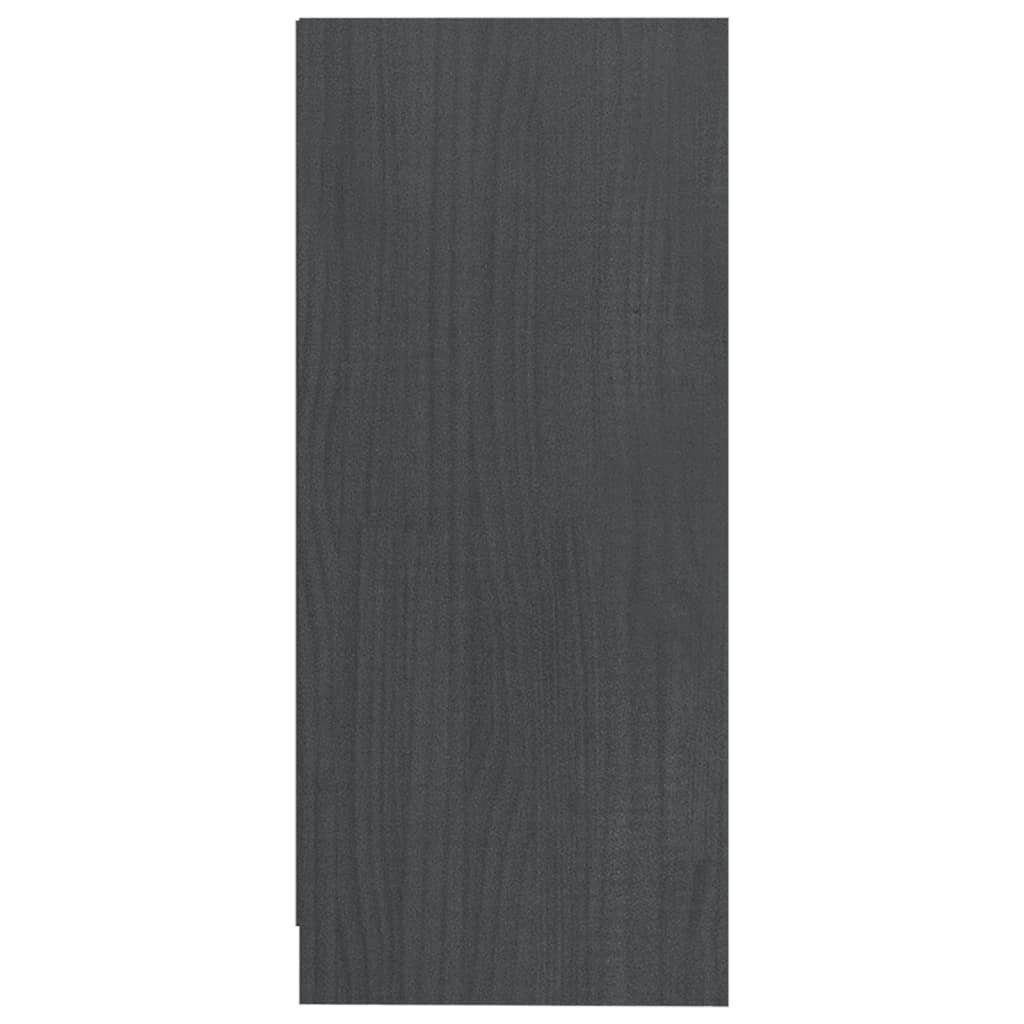 cm vidaXL Fächerschrank (1-St) Beistellschrank Kiefer 35,5x33,5x76 Grau Massivholz