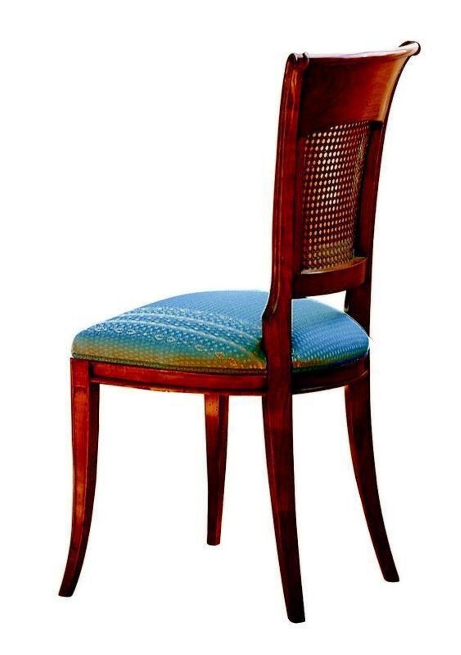 JVmoebel Esszimmerstuhl Echtes Holz Stuhl Leder Stühle Esszimmer Lehnstuhl Italienische Möbel