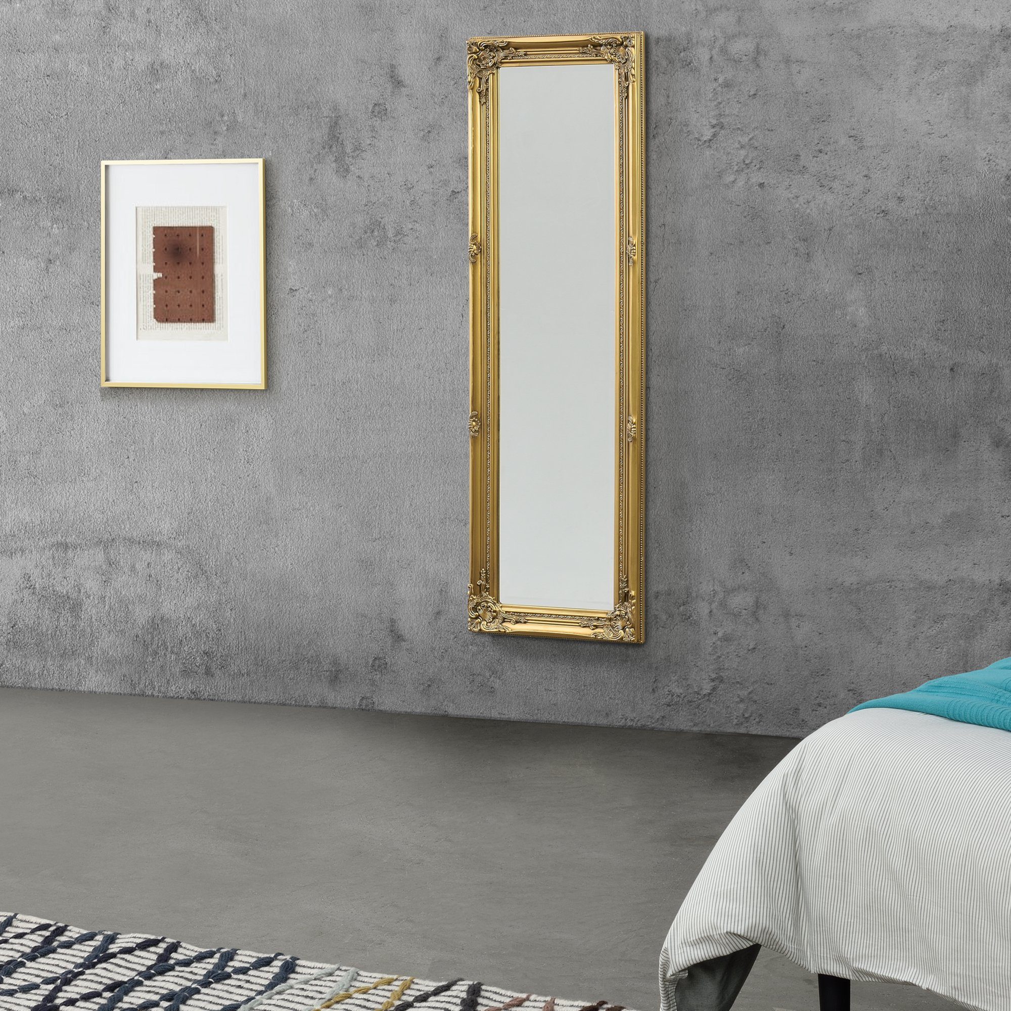 Spiegel en.casa 132 Wandspiegel, Ganzkörperspiegel cm x Goldfarben 42 »Livorno« Antik