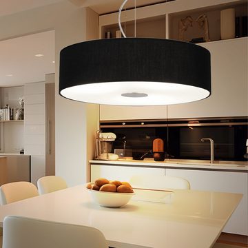 etc-shop LED-Hängeleuchte, Leuchtmittel nicht inklusive, Textil Schirm Decken Pendel Lampe Wohn Ess Zimmer Beleuchtung