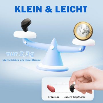 Xmenha Perfekter Musikgenuss beim Schlafen und Sport mini In-Ear-Kopfhörer (Genießen Sie bis zu 24 Stunden Musikgenuss mit dem stilvollen Ladecase. Sieben zusätzliche Aufladungen sorgen für ununterbrochenen Einsatz., mit ultimativem Tragekomfort für klare Anrufe und langanhaltende)