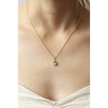 CELESTA Kette mit Anhänger 375/- Gelbgold Blautopas (beh)