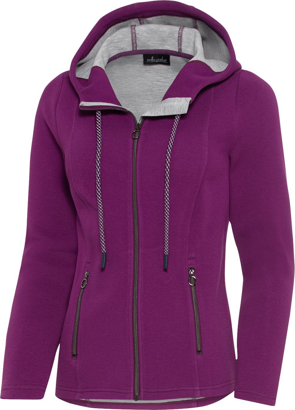 Emilia Parker Kapuzenplüschjacke hinten länger geschnitten günstig online kaufen