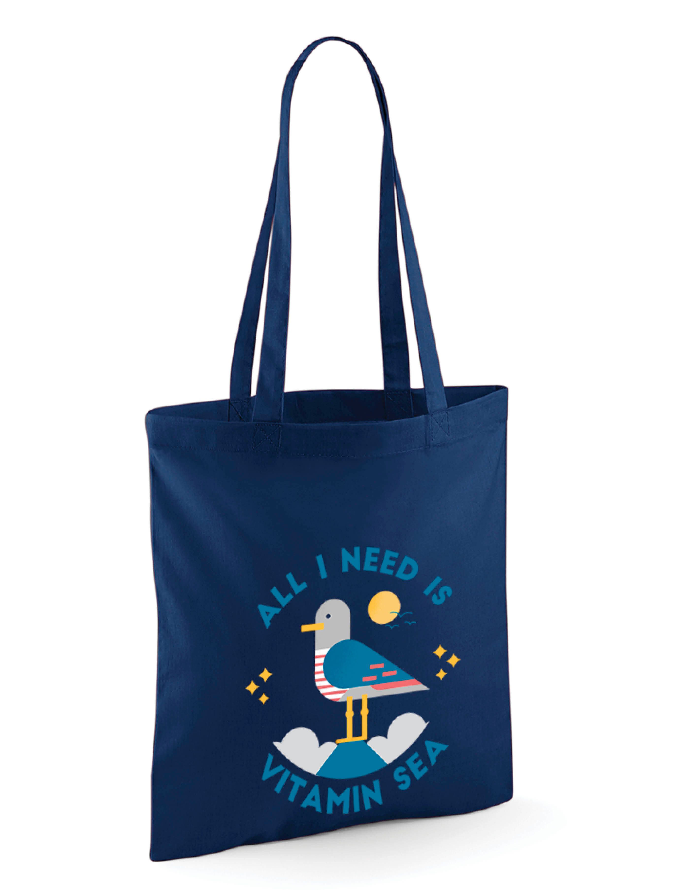 Youth Designz Tragetasche "Vitamin Sea" Baumwoll Jutebeutel Tasche Lange Henkel, mit trendigem Motiv