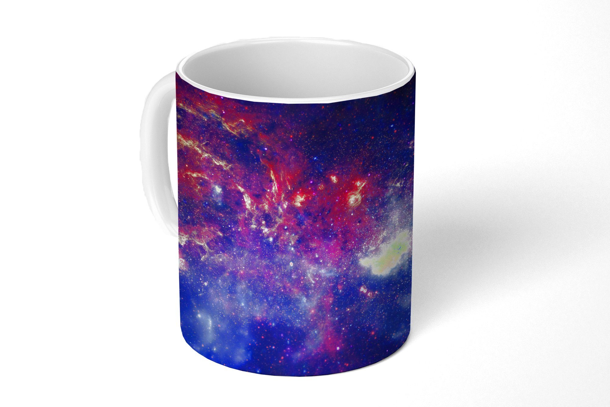 Geschenk Kaffeetassen, - Sterne Teetasse, Becher, Teetasse, Rot, Keramik, Galaxie Tasse MuchoWow -