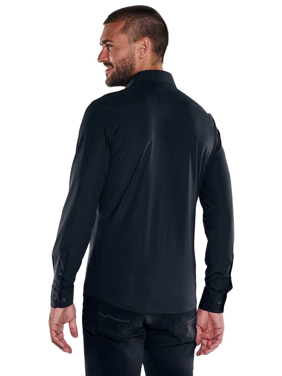 emilio adani Langarmhemd Herren Hemd "My Favorite", Schwarz